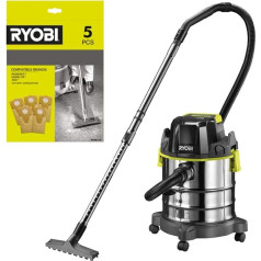Ryobi Комплект 18 В ONE+ Аккумуляторный пылесос для влажной и сухой уборки R18WDV-0 Набор мешков для пылесоса RAKWDV05