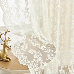 Кружевные шторы цвета слоновой кости 84 дюйма длиной 2 панели Винтаж Пейсли шторы для гостиной спальни Rod Pocket светофильтрующие французские 