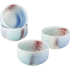 Henten Home Stoneware Dessert Bowl, 4-Piece Bowls Set, Snack Bowl, Ice Bowl, Soup Bowls for 4 People, Microwave and Dishwasher Safe