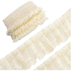 10 ярдов 2-слойный шифон кружева края отделка 5 см широкий плиссированные оборчатые вуаль сетка органза тюль ткань оборка кружева отделка ле