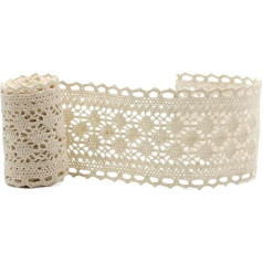 QIUSHIBO Кружевная лента 5 ярдов/лот, ширина 6 см, хлопковая кружевная отделка бежевого цвета, украшение для домашнего текстиля, кружевная отдел