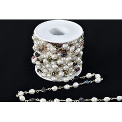 KAOYOO Богемный стиль круглые акриловые бусины, позолоченная цепь для свадебного декора, шитья, ремесла, ремесленные аксессуары, украшения (91 