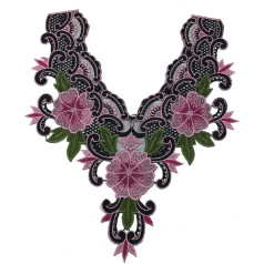 Вышитое кружевное ожерелье, ручная работа, цветочный узор, уникальное украшение одежды для модных проектов