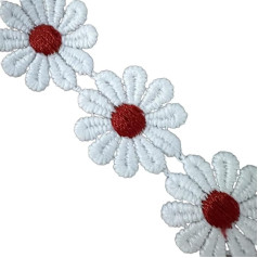 Кружевная лента длиной 91 см с цветочным украшением, вышитая, ширина 25 мм, вышитая аппликация для одежды, украшения