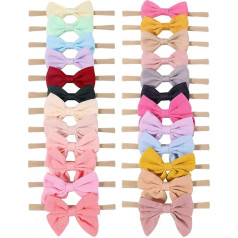 24pcs Baby Girl Flower and Hair Bows Headbands Soft Nylon Hair Bands Elastic Hair Accessories for Newborns Toddlers Toddlers and Children
