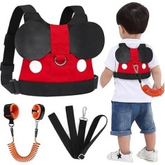 Accmor Toddler Leash Harness, Kids Harness, Baby Leash + Anti-Lost Wrist Connector, Cute Kids Harness with Walker, Strap, Tether for 1-5 Years Boys and Girls to Zoo or