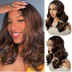 Синтетические коричневые кружевные парики 18 дюймов короткие квадратные 13 х 6 кружевной фронт с бесплатным разделом предварительно выщипа