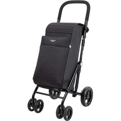 Carlett - тележка для покупок, складная тележка для супермаркета с 4 дождевыми колесами и большой грузоподъемностью 25 кг, основной сумкой 50 л, т