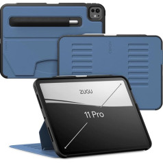 ZUGU iPad Pro 11 Inch Case (M4) 2024 Тонкий защитный чехол 8 угловая подставка магнитная зарядка iPad Pen Car Sleep/Wake Up [Pro11 Slate Blue]