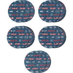 Bosch 55 x Expert O780 Набор шлифовальных дисков с фольгой, 150 мм, 55 штук (для твердой древесины, лака по дереву, диаметр 150 мм, зернистость 5 x 60, 15 x 80, 15 x 1