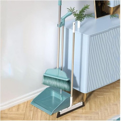 QXSJEDYCH Stehende Kehrschaufel und Besen mit langem Griff, Reinigungsmittel, aufrechte Kehrschaufel, Kombi-Set for Zuhause Kehrschaufel (Set of 3)