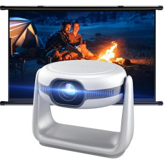 EUARY Аккумуляторный проектор на открытом воздухе 4K, автофокус/трапецеидальная коррекция, 4K проектор для домашнего кинотеатра, 1080P Full HD проек