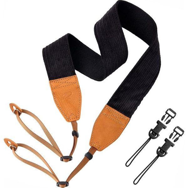 Ремень для камеры Padwa Lifestyle Cord - 2 дюйма широкий полный зернистой кожи головы камеры ремни бесплатно пакет из 2 быстросъемные клипсы для всех 