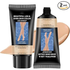 Leg Make Up Waterproof Body Coverage Perfector Body Concealer Tattoo Cover Long-Lasting CC Cream Waterproof All Over Complexion Foundation Cover Cream Without Transfer 40 g x 2 (Natural)