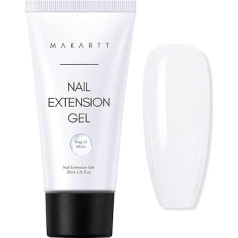 Makartt Poly Nail Extension Gel - Extension Builder Acrylic Poly Nails Gel, Builder Gel Extender Gel for Gel Nails for Nail Extension, Nail Strengthening, Nail Art Decoration, 50 ml (Wisp of White)
