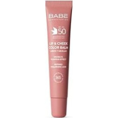 Laboratorios Babé LIP & CHEEK SPF 50 Pink - Фотозащитный бальзам розового оттенка, высокая степень защиты от солнца SPF 50, увлажнение и эффект естественного об