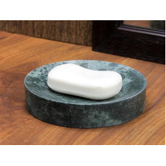 KLEO Мыльница из натурального мраморного камня Держатель для мыла Аксессуары для ванной комнаты, ванны или умывальника (зеленый)