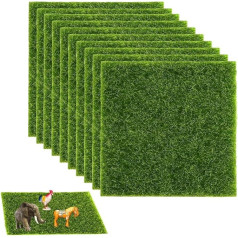 Vimmvid Искусственная трава для миниатюрного сада, 15 x 15 см, искусственная трава для поделок, миниатюрные украшения, искусственный газон для ми