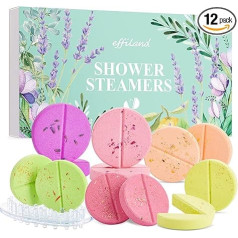 Effiland Easter Basket Fillers for Teens, Shower Steamer Set, 12 Pieces, Shower Bombs with Essential Oils, Stocking Fillers for Women, Easter Gifts