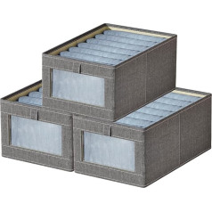 Органайзер для гардероба Goesort, тканевый органайзер для одежды, ящики для хранения в шкафу с прозрачным окном для джинсов, брюк, рубашек, лег