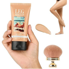 Wasserfestes Bein Make-up Ohne Abfärben, Tattoo-Abdeckung für Krampfadern/Narben, Hautperfektionierende Body Foundation, Bein Make-Up Wasserfest mit Kosmetikpinsel (B, 1)