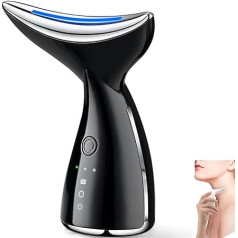 Silky Planet Micro Glow LED Light Treatment Device for Face | 7 цветов | Массаж и укрепление лица | Anti-Ageing | Pore Cleaner | Wrinkle Reduction | Heat Therapy | V-Shape Lifting | (KKS-Black)