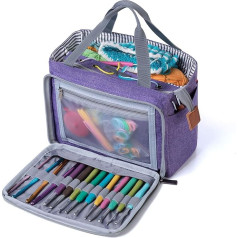 Luxja Маленькая сумка для вязания крючком, удобная сумка для хранения пряжи, портативная сумка для вязания крючком, крючков и других аксессуа