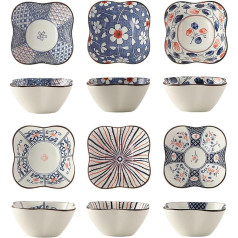 TuYines Фарфоровые миски для тапас, миски для закусок, миски для тапас, керамические миски, 6 маленьких мисок для специй, миски для суши, соусов, 