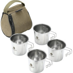 Campingmoon 304 Stainless Steel Stackable Tumbler, Small, 210 мл, S-190 (набор из 4 штук/ с сумкой)