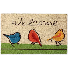 DII Indoor/Outdoor Natural Coir Easy Clean Rubber Back Entry Way Doormat For Patio, Front Door, All Weather Exterior Doors, 18 x 30 - For the Birds