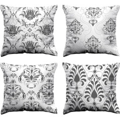 BEDBRIC Набор из 4 (45 x 45 см) чехлов для подушек, моющиеся декоративные накидки на подушки со скрытой молнией, серые чехлы для дивана, спальни, див