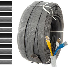 MarketConnect® Расширяемый кабельный рукав, диаметр 50 мм, длина 25 м, идеально подходит для защиты и организации кабеля, серый, промышленный станда