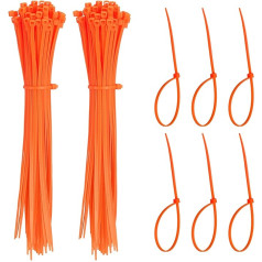 YELARXI Kabelbinder aus Kunststoff, selbstsichernd, 20,3 cm, passend für Zuhause, Garten, Büro, Werkstatt, Reisen - (1000 Stück, Orange)