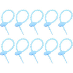 Карта поставщиков Silikon-Kabelbinder, wiederverwendbar, Kabelbinder, Kabelbinder, Kabelwickler, Organizer für Zuhause, Büro, Küche, Lebensmitteltasche, Blau, 20 Stück