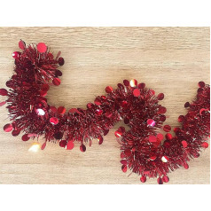 Dmora - Weihnachtsdekoration Ferpècle, Weihnachtsdekor, Weihnachtsornament, Festliche Dekoration, Made in Italy, 1000x8 h8 cm, Rot