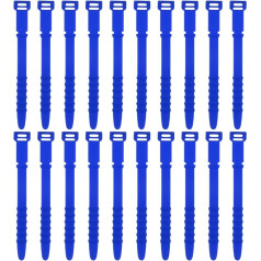 uxcell 20 Stück Silikon-Reißverschlussbinder, 11,4 см, wiederverwendbare Drahtbinder, elastische Kabelschnur, Organizerriemen für Kabel, Kabel, USB-Lademanagement, Lebensmittelaufbewahrung, Dunkelblau