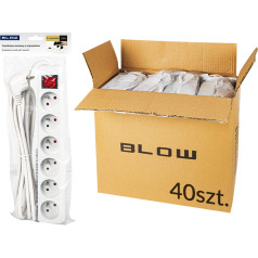 98-540# Удлинитель pr-670wsp 6-гнездовой с заземлением+выключатель 1,5м белый 3x1,5мм пакет