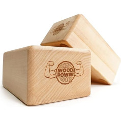 WOODPOWER BalanceBlocks - I Handstand Blocks & Yoga Block in One - Support Your Wrists during Bodyweight Training, Gymnastics, Acrobatics, Yoga and More (Pack of 2) (BalanceBlock Flat)