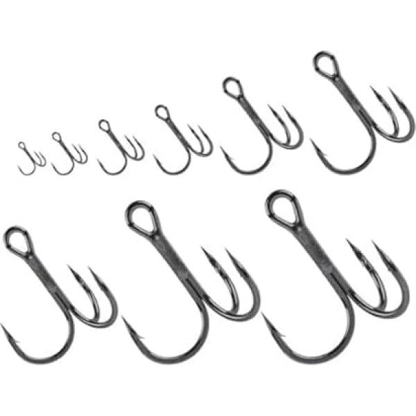 Lijiaxiuyc-101 Рыболовные крючки 20 штук Много перевернутых крючков из углеродистой стали, черный, рыболовные крючки 2/4/6/8/10/12 для наживки, трепетны