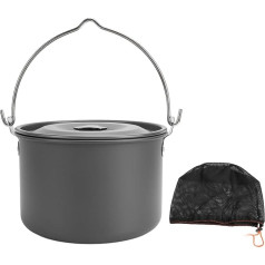 Kuuleyn Кемпинг подвесной горшок, кемпинг посуда, портативный набор для приготовления пищи на открытом воздухе, алюминиевый сплав с большой е