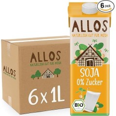 Органический соевый напиток Allos без сахара, альтернатива соевому молоку, соевый напиток, растительные напитки, веганские напитки, без доба