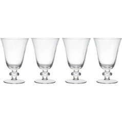 Бокалы для вина MIKASA Salerno Crystal, 260 мл, набор из 4, бессвинцовые, прозрачные бокалы с короткой ножкой и широким ободком, можно мыть в посудомоечн