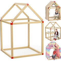 Детский игровой домик CASETTA, игровая палатка для детей от 3 лет, может быть украшен светом и тканью. Прочный, зеленый, с набором картонных труб
