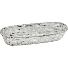 EDZARD Корзина для хлеба Baguette (13 x 34 см), металлическая плетеная, продолговатая, элегантное серебряное покрытие, устойчивое к потускнению
