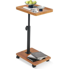 GDWD Боковой столик на колесиках, C-образный маленький кофейный столик, регулируемый по высоте диванный столик, вращающийся на 360° кофейный с