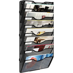 Solinxe Подвесной файл журнальный стеллаж настенный с 8 отделениями для хранения A4 лоток для документов держатель газет офис школьный органай