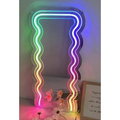 Радужное зеркало RGB Неоновый знак зеркало - свадебный декор стены искусства свет для спальни гостиной украшения партии