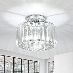 Потолочный светильник FORCOSO Crystal Диаметр 245 мм, люстра хром с металлическим каркасом абажура, основание E27 потолочный светильник, современны