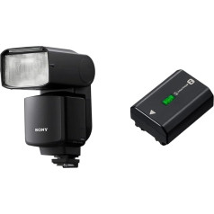 Sony HVL-F60RM2 | Внешняя вспышка с беспроводным радиоуправлением, черный, HVLF60RM2.CE7 и аккумулятор NP-FZ100 (InfoLITHIUM Battery Z Series, 7.2V/16.4Wh (2280mAh)) черный