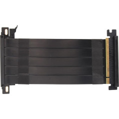 Annadue PCIe 4.0 Riser Cable 16x для RTX 40 и RX 7000 с гибким и эффективным дизайном, антиинтерференционным экранированием, Plug and Play (черный)